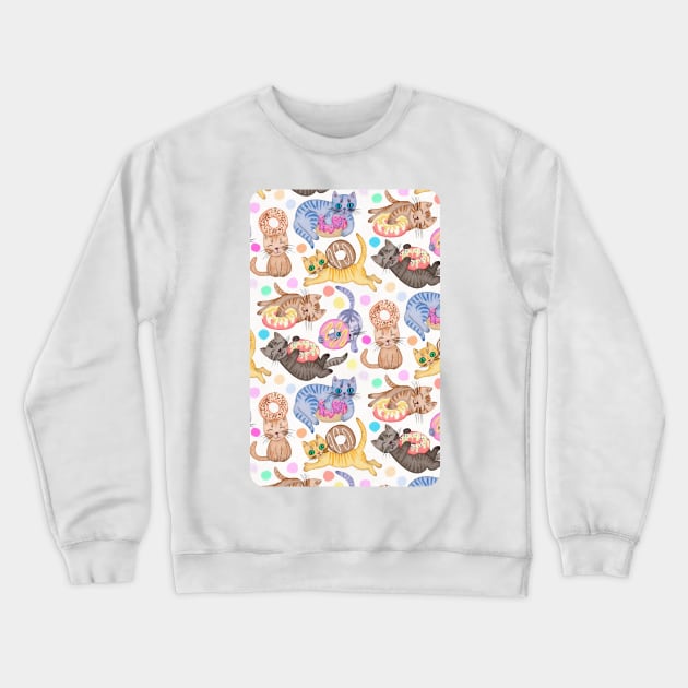 Sprinkles on Donuts and Whiskers on Kittens Crewneck Sweatshirt by micklyn